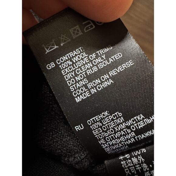 Reiss Dress Womens 6 Black Wool Knit Rhinestone Bodycon Cap Sleeve Modest - Picture 10 of 14